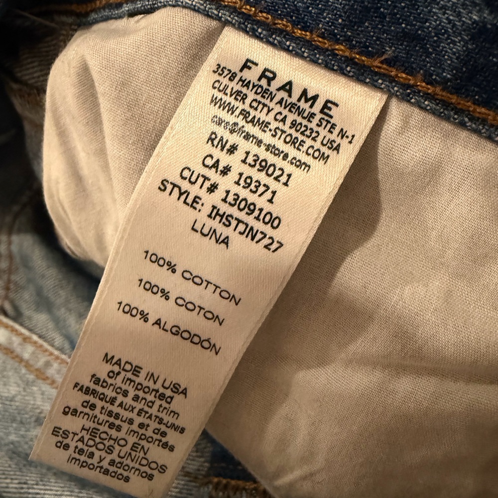 Frame Ilona Hamer High Rise Straight Jeans size 30 x 30 - Picture 8 of 9